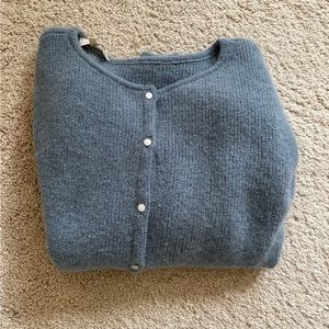 NWOT Sezane gaspard cardigan sweater vintage blue S